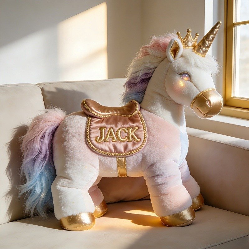 Custom Name Unicorn Pillow 3D Shape Plushie Gift for Unicorn Lovers - Tradiviet