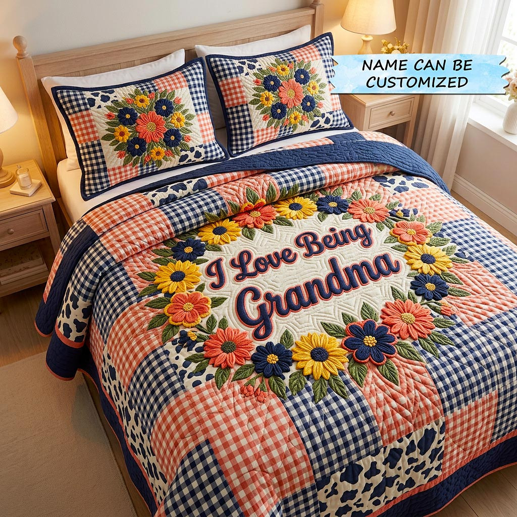 Customized Sweet Bloom Quilted Bedding Set Flower Lover Bedspread Gifts For Her - Tradiviet