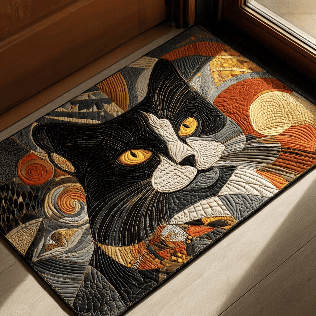 Cute Cat Doormat for Front Door Colorful Animal Non-Slip Welcome Mat