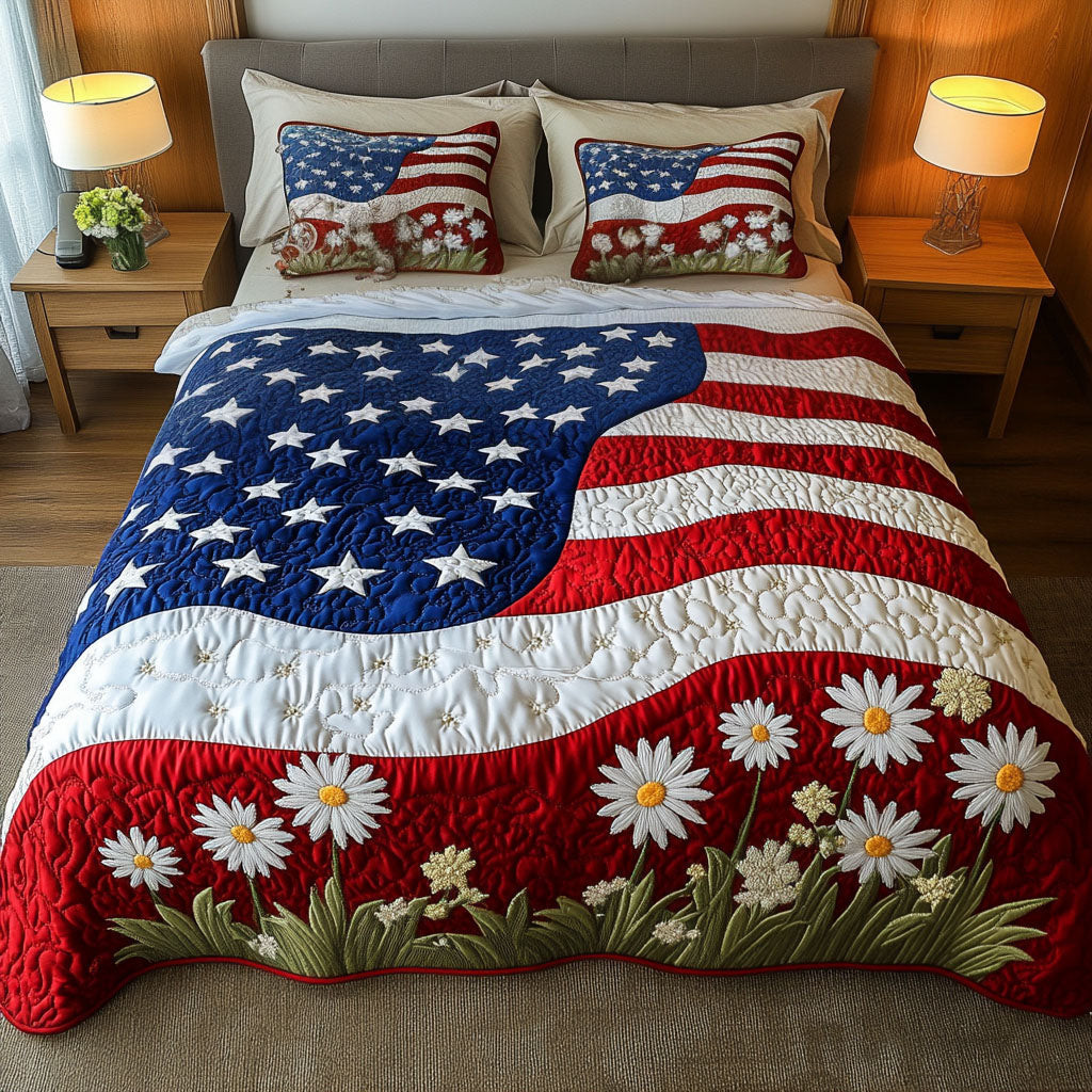 Daisy Dreams  Quilted Bedding Set  Best Comforter Sets 4Th Of July Client Gifts