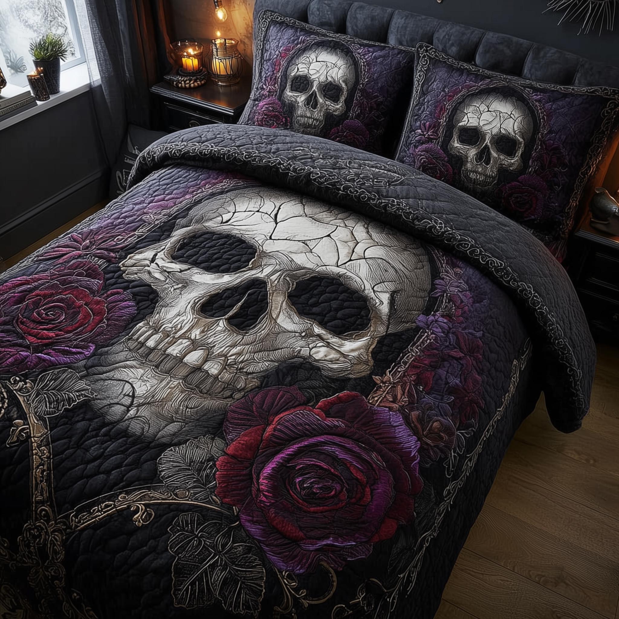 Dark Romance Quilted Bedding Set Autumn Inspired Bedroom Unique Dark Romance Gift - Tradiviet