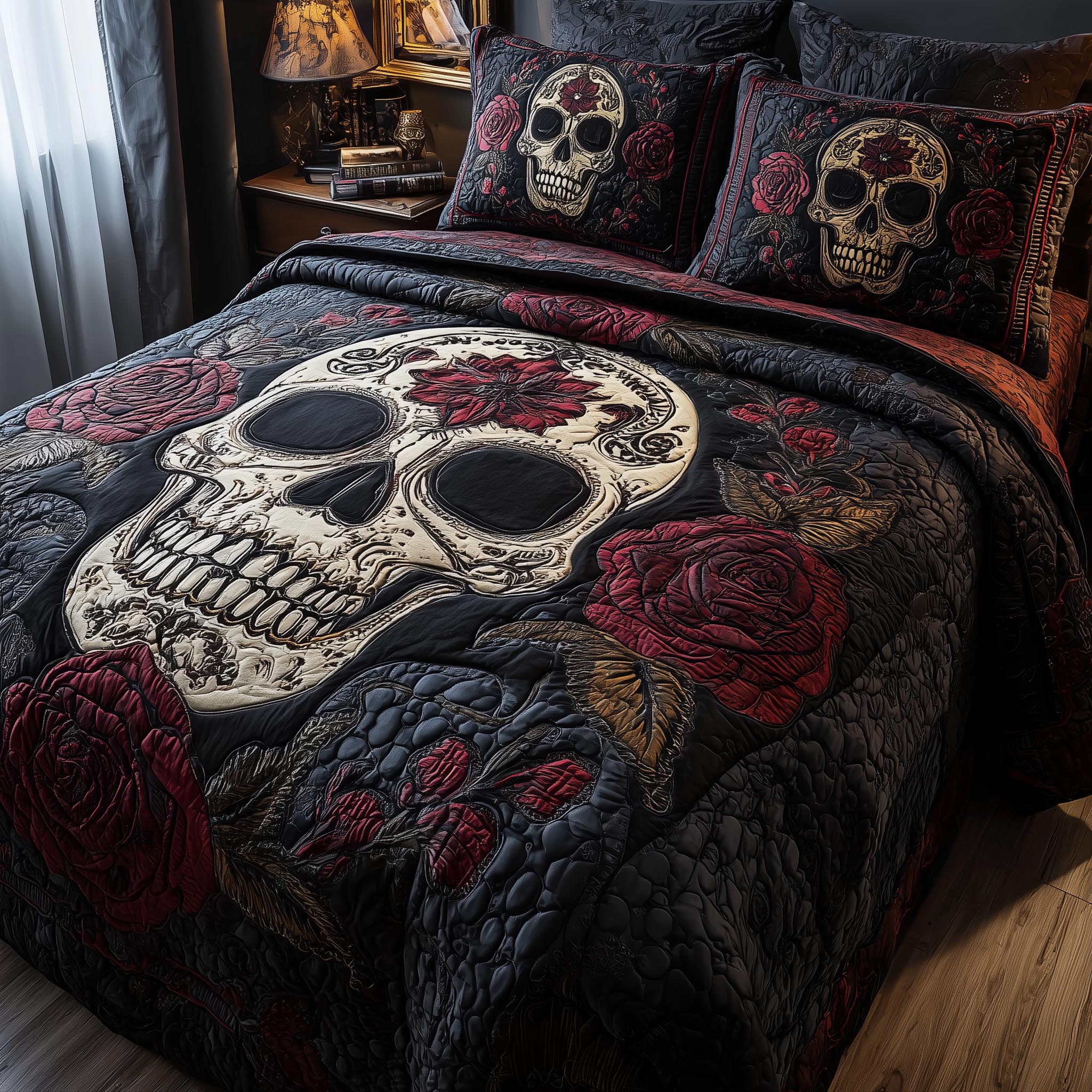 Dark Romance Quilted Bedding Set Holiday Decorations Mystical Dark Romance Gift - Tradiviet