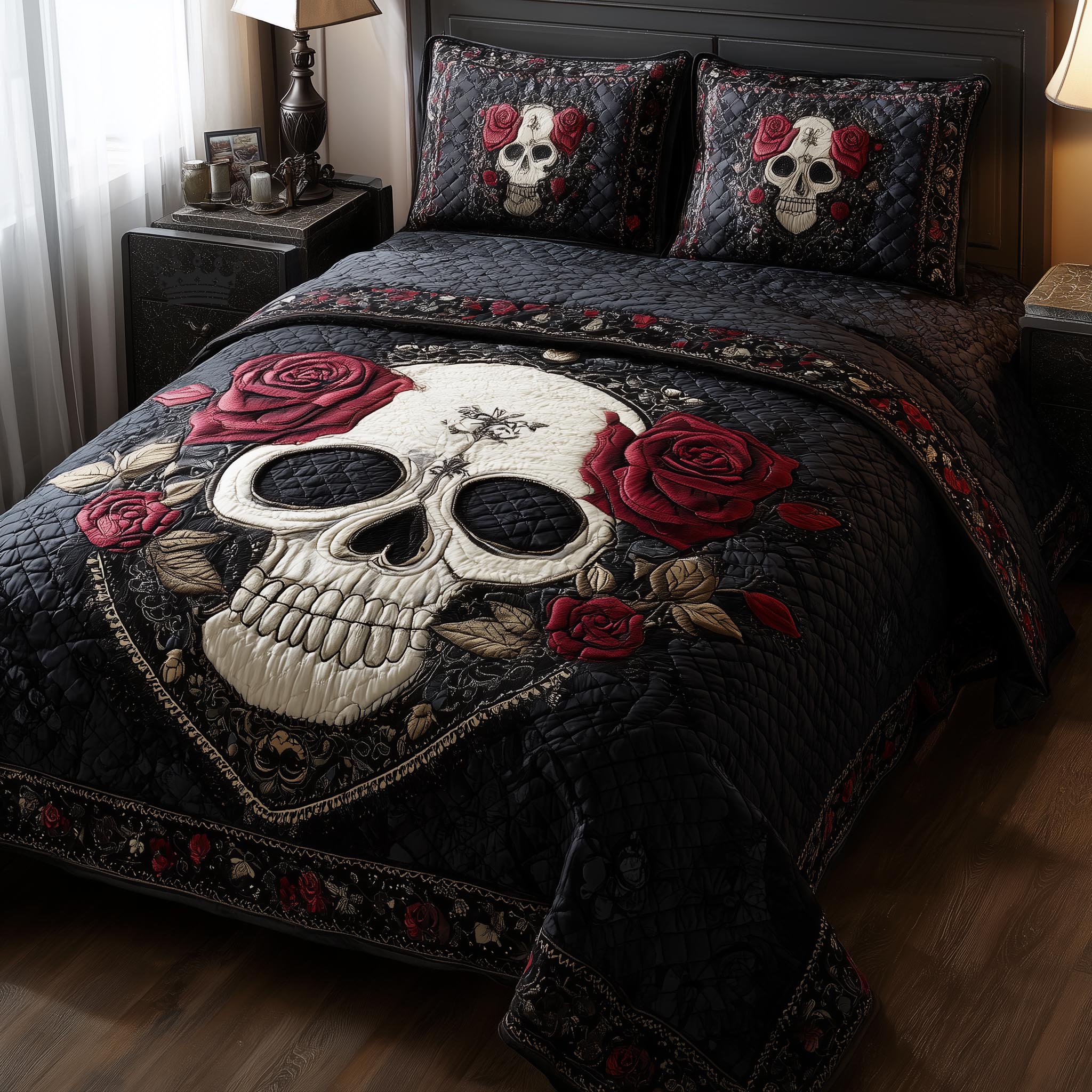 Dark Romance Quilted Bedding Set Mens Bedroom Decor Dark Romance Gift - Tradiviet