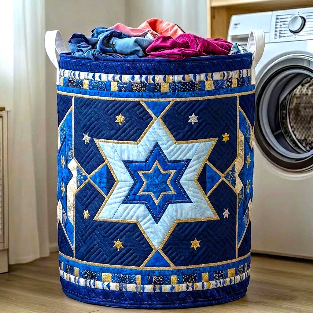 David Emblem Quilted Laundry Basket Nice Storage Baskets Gift For Wife - Tradiviet