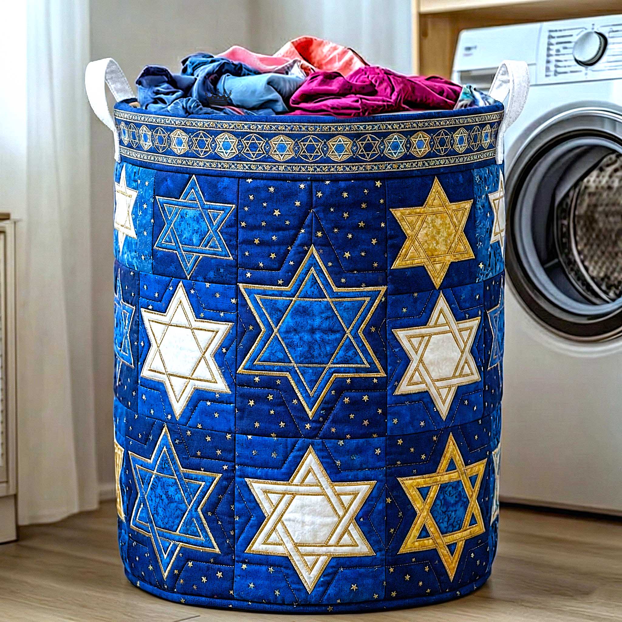 David Emblem Quilted Laundry Basket Washroom Decor Baskets Best Gifts For Mother In Law - Tradiviet