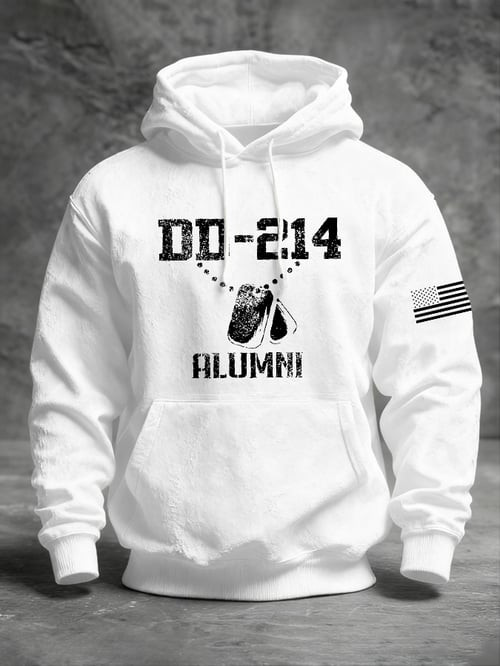 DD-214 Alumni Hoodie USA Flag Independence Day Pullover Gifts For 4Th Of July - Tradiviet - Image 3