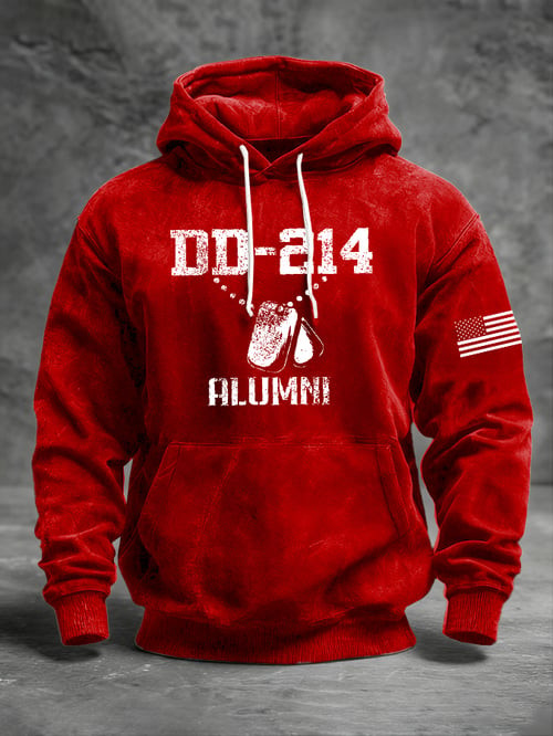 DD-214 Alumni Hoodie USA Flag Independence Day Pullover Gifts For 4Th Of July - Tradiviet - Image 2
