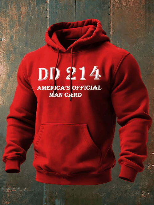 DD-214 Hoodie America's Official Man Card Pullover Patriotic Gifts For Veterans - Tradiviet