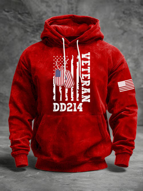 DD-214 Veteran Hoodie Patriotic American Flag Pullover Gifts For Veterans - Tradiviet - Image 2