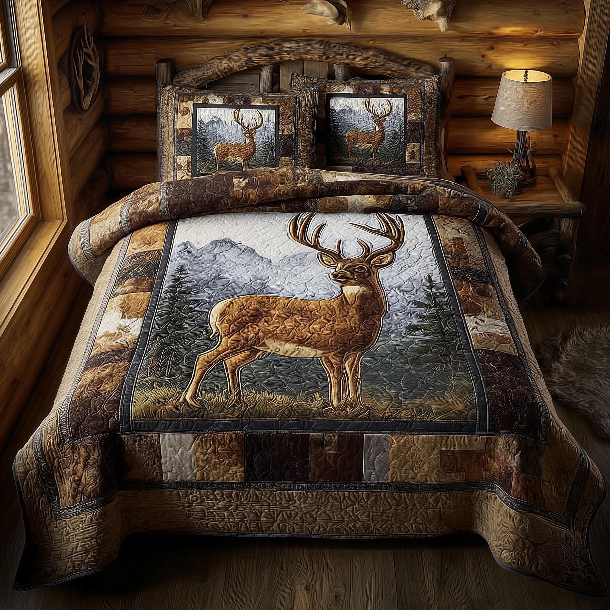 Deer Quilted Bedding Set Bedroom Decorations Cool Gifts For Deer Hunters - Tradiviet