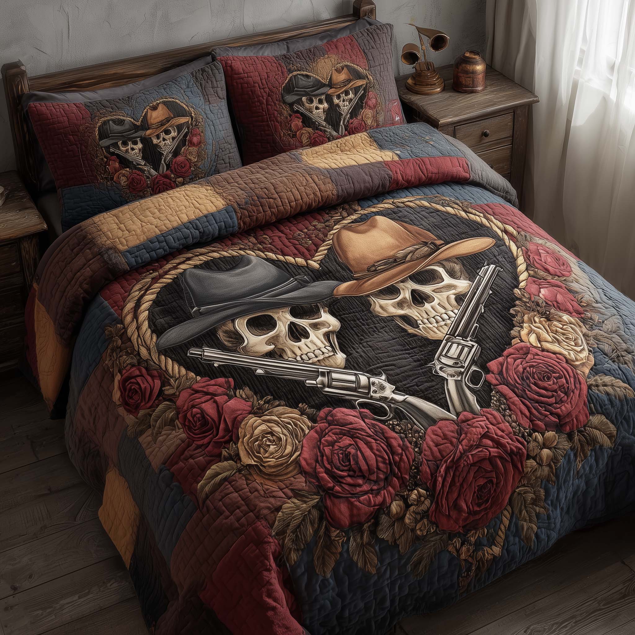 Desert Heart Quilted Bedding Set Autumn Inspired Bedroom Gift Ideas For Dad - Tradiviet