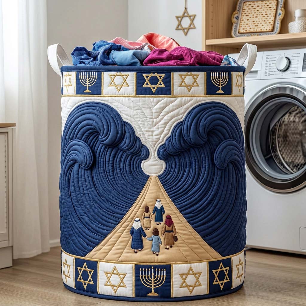 Divine Pathway Quilted Laundry Basket Washroom Decor Baskets Unique Mother's Day Gifts - Tradiviet