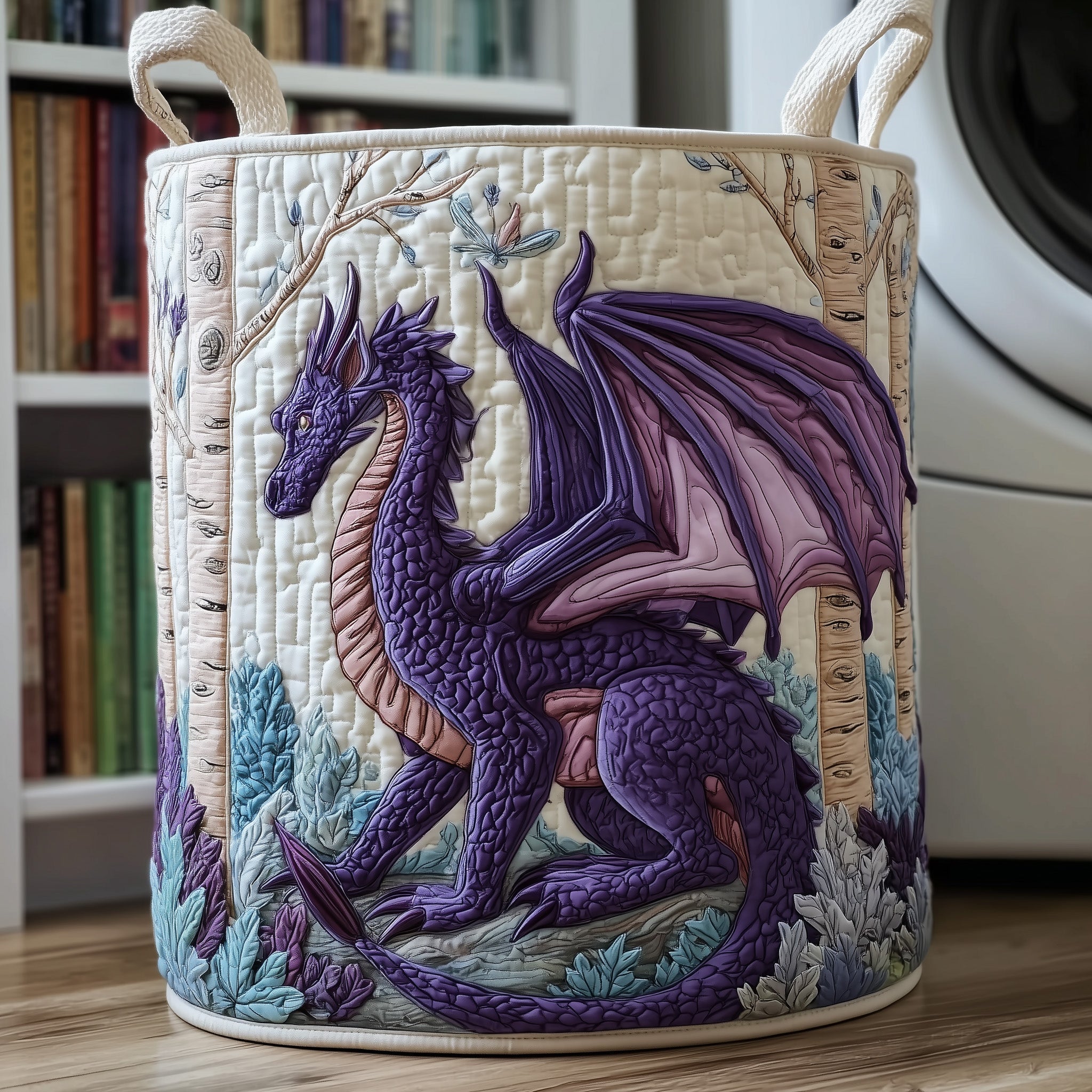 Dragon Quilted Laundry Basket Adorable Laundry Basket Best Mothers Day Gifts - Tradiviet