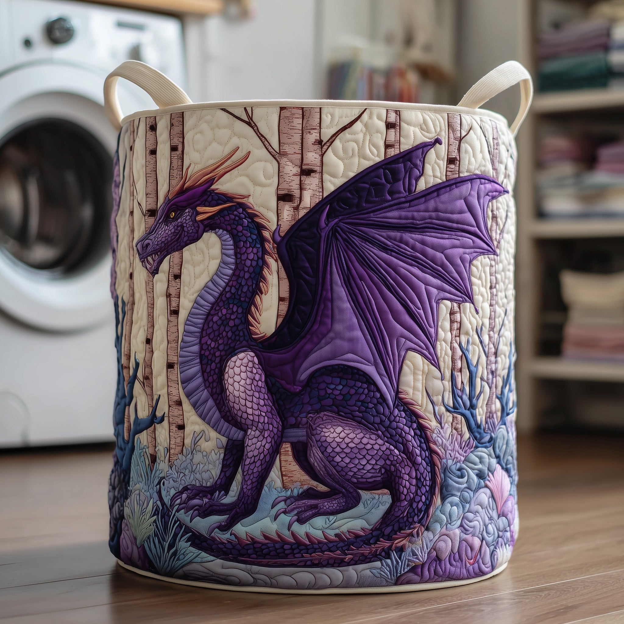 Dragon Quilted Laundry Basket Cool Laundry Hamper Birthday Gifts For Mom - Tradiviet