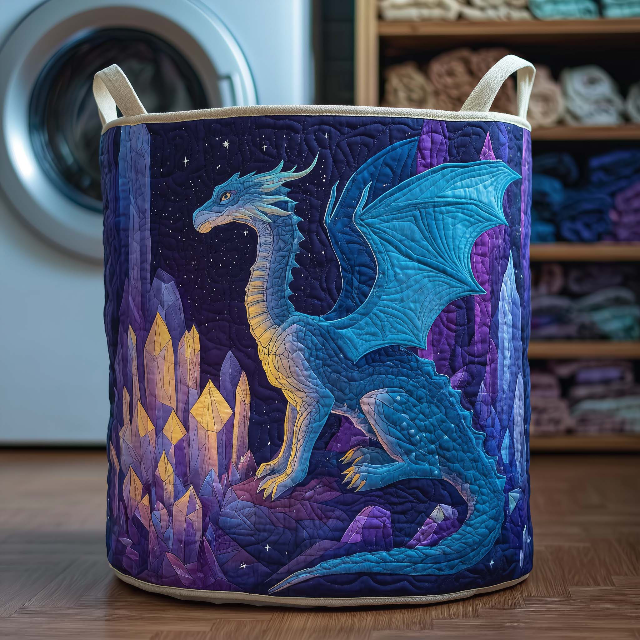 Dragon Quilted Laundry Basket Cute Baskets Mothers Day Present Ideas - Tradiviet