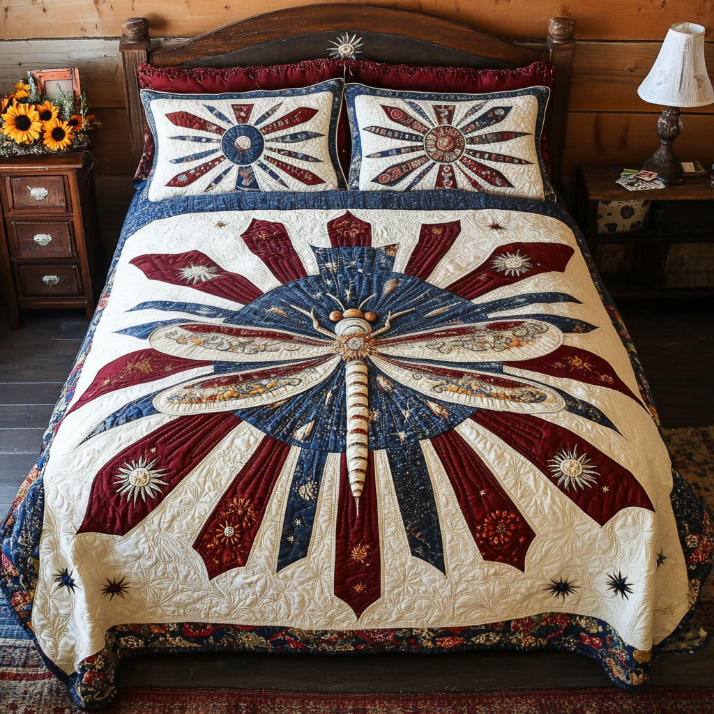 Dragoy of Freedom  Quilted Bedding Set  Best Comforter Sets 4Th Of July Client Gifts