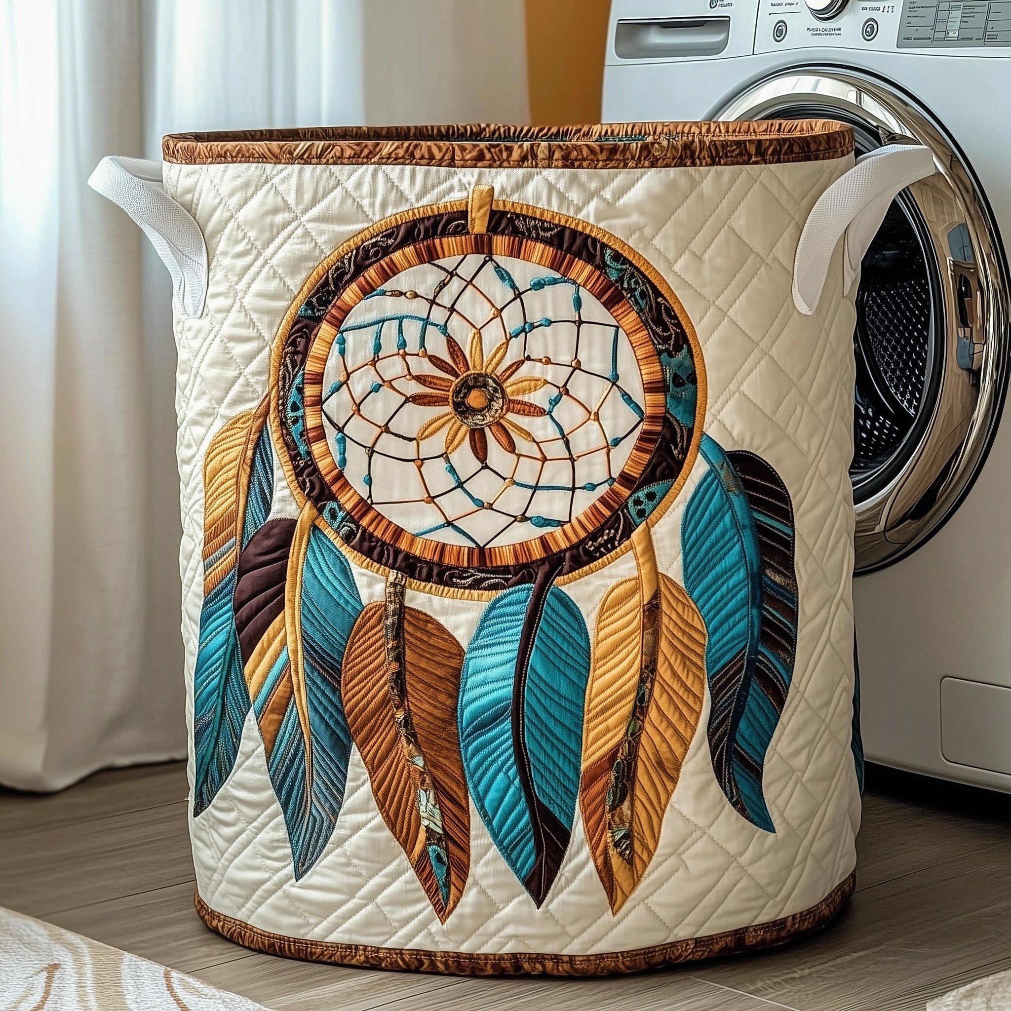Dreamcatcher Quilted Laundry Basket Cool Laundry Hamper Dad Gifts - Tradiviet