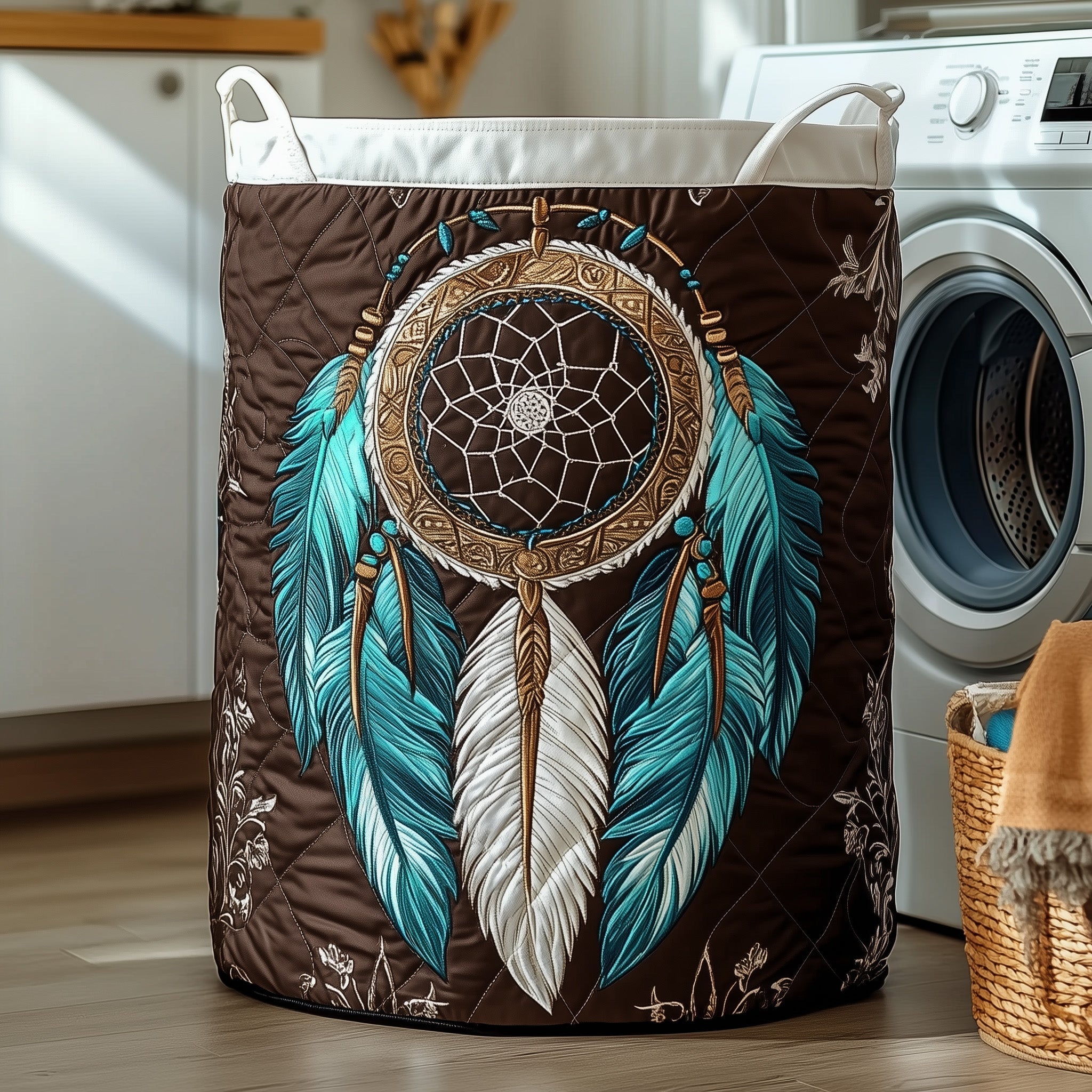 Dreamcatcher Quilted Laundry Basket Cute Room Decor Best Family Gifts - Tradiviet