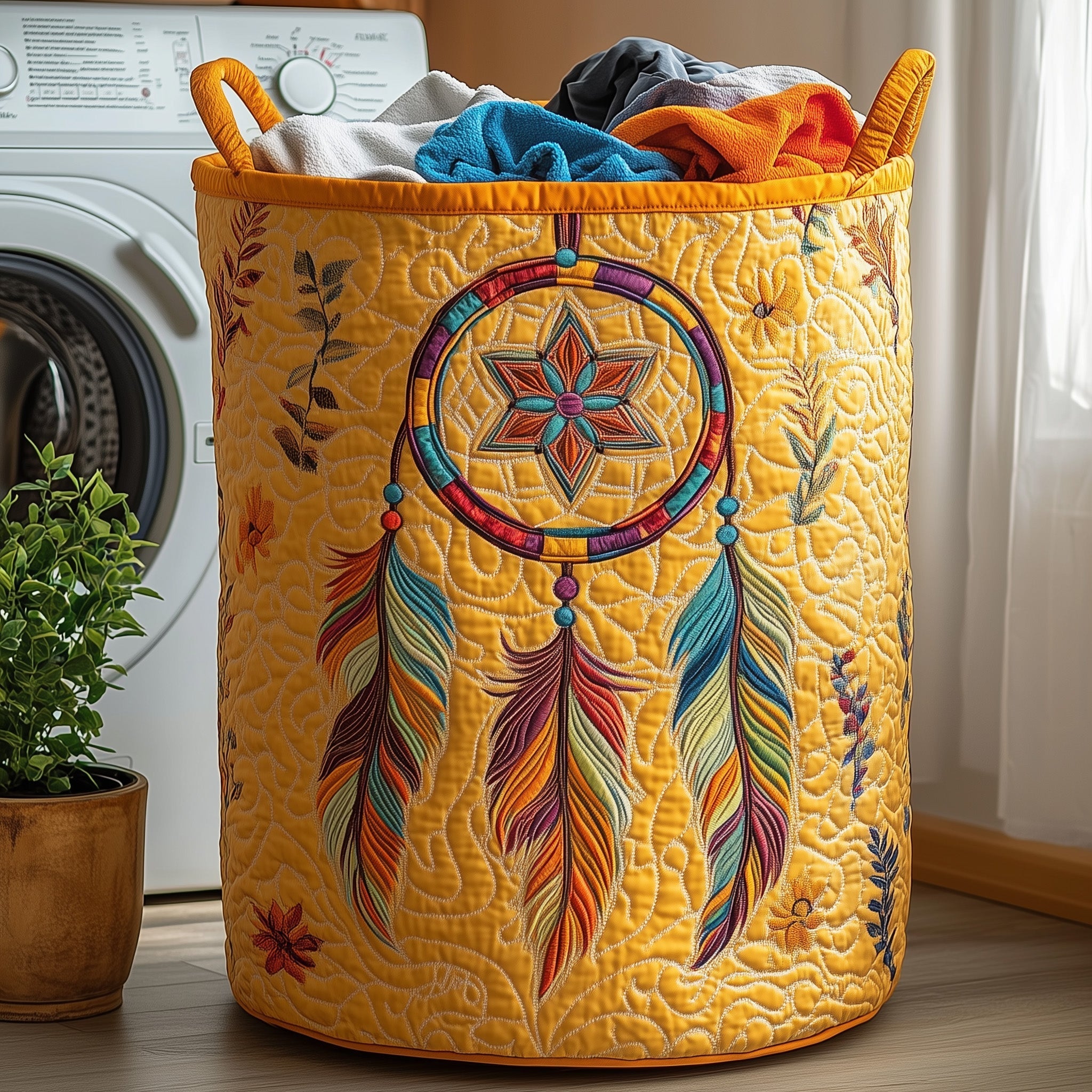 Dreamcatcher Serenity Quilted Laundry Basket Adorable Laundry Basket Gift For Wife - Tradiviet