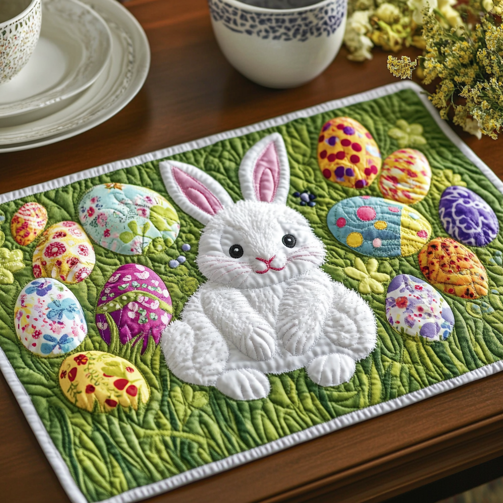 Easter Cheer Quilted Placemat Spring Floral Cottage Dining Mat Thoughtful Gift For Loved Ones - Tradiviet