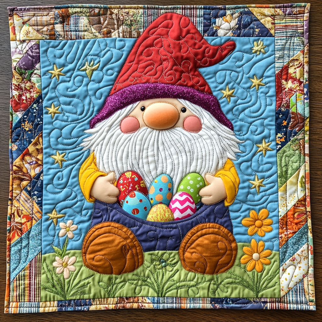 Easter Gnome Quilted Placemats Colorful Gnome Home Table Mat Unique Gift For Family - Tradiviet