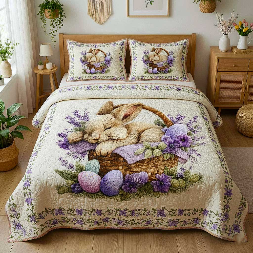 Easter Joy Quilted Bedding Set Holiday Home Decor Ideas Best Easter Gifts For Adults - Tradiviet