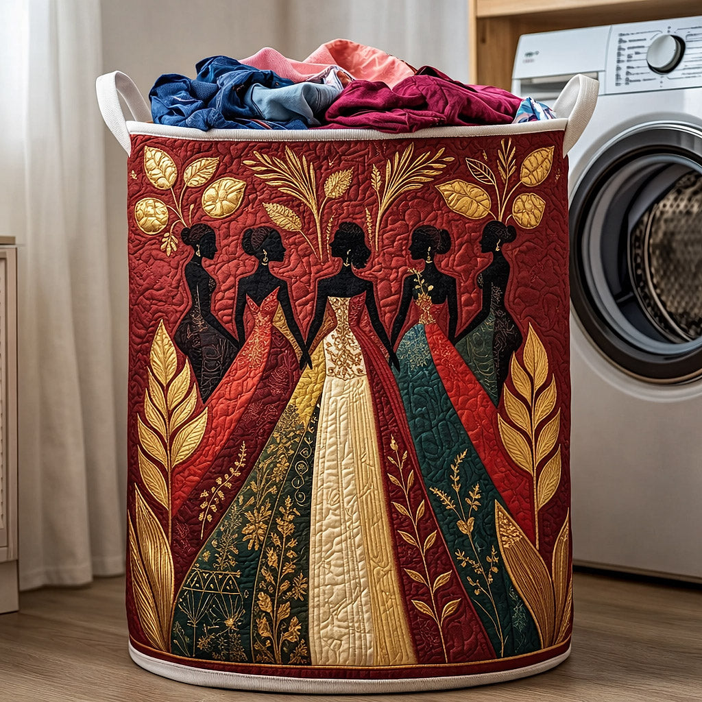 Ebony Glow Quilted Laundry Basket Cute Room Decor Cool Mothers Day Gifts - Tradiviet