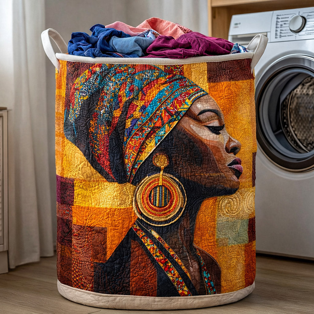 Ebony Glow Quilted Laundry Basket Cute Storage Baskets Gift For Grandma - Tradiviet