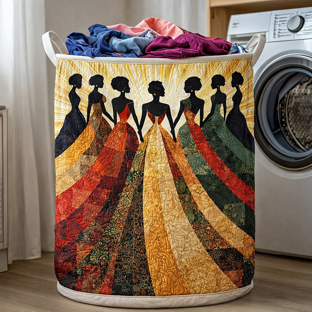 Ebony Glow Quilted Laundry Basket Washroom Decor Baskets Birthday Presents For Dad - Tradiviet