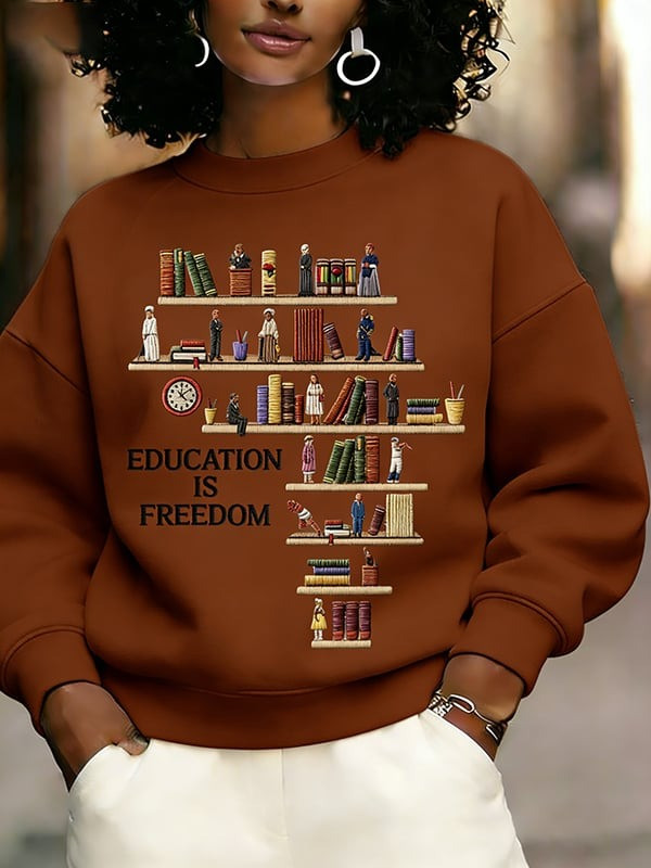 Education Is Freedom Sweatshirt Inspirational Black History Crewneck Gift For Her - Tradiviet - Image 3