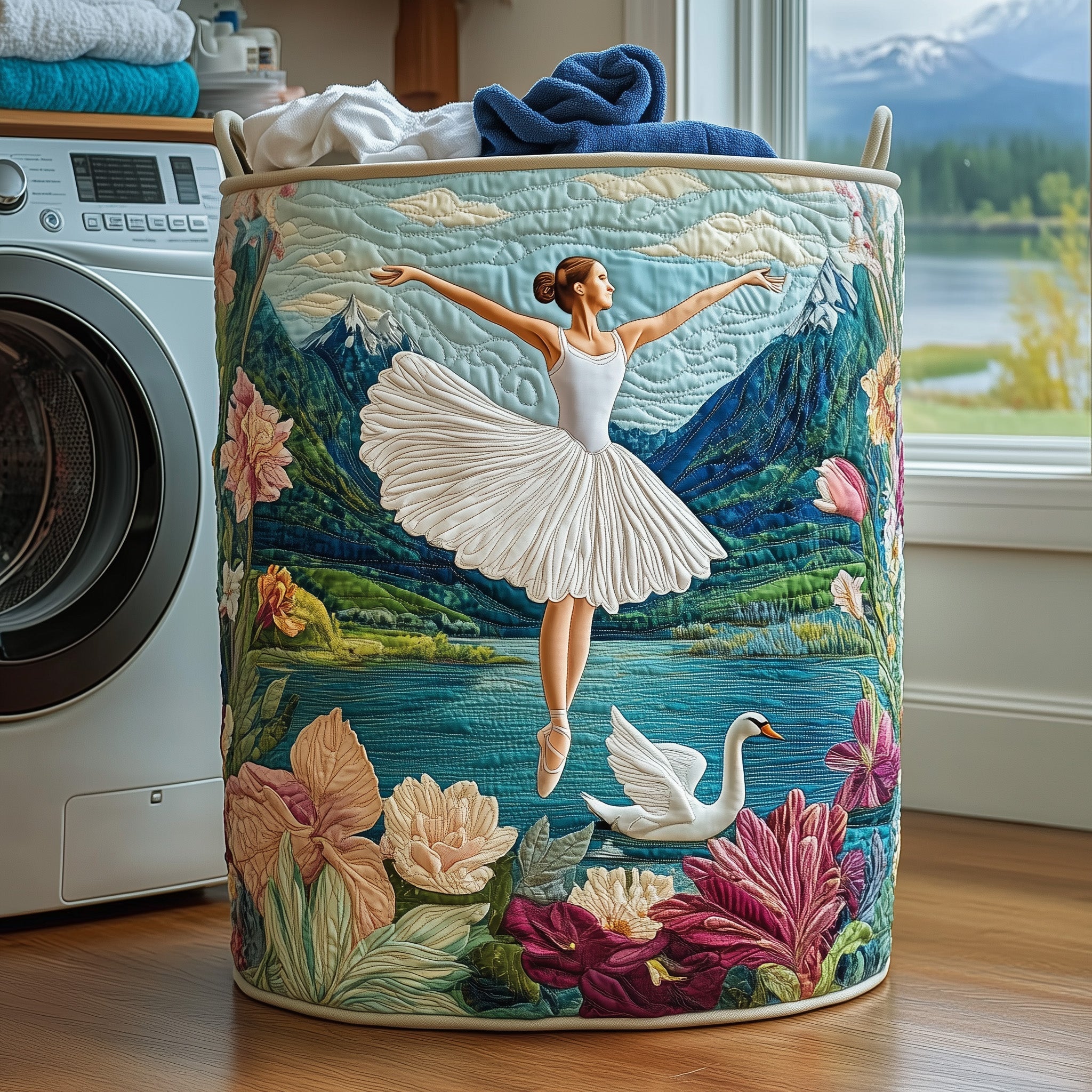 Elegant Ballerina Quilted Laundry Basket Adorable Laundry Basket Father's Day Gift Ideas - Tradiviet