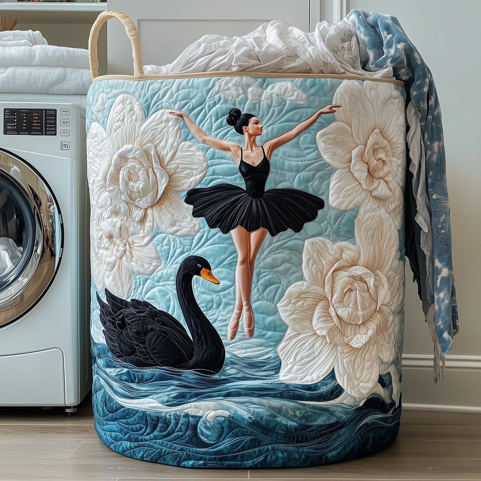 Elegant Ballerina Quilted Laundry Basket Cool Laundry Hamper Best Gifts For Mom - Tradiviet