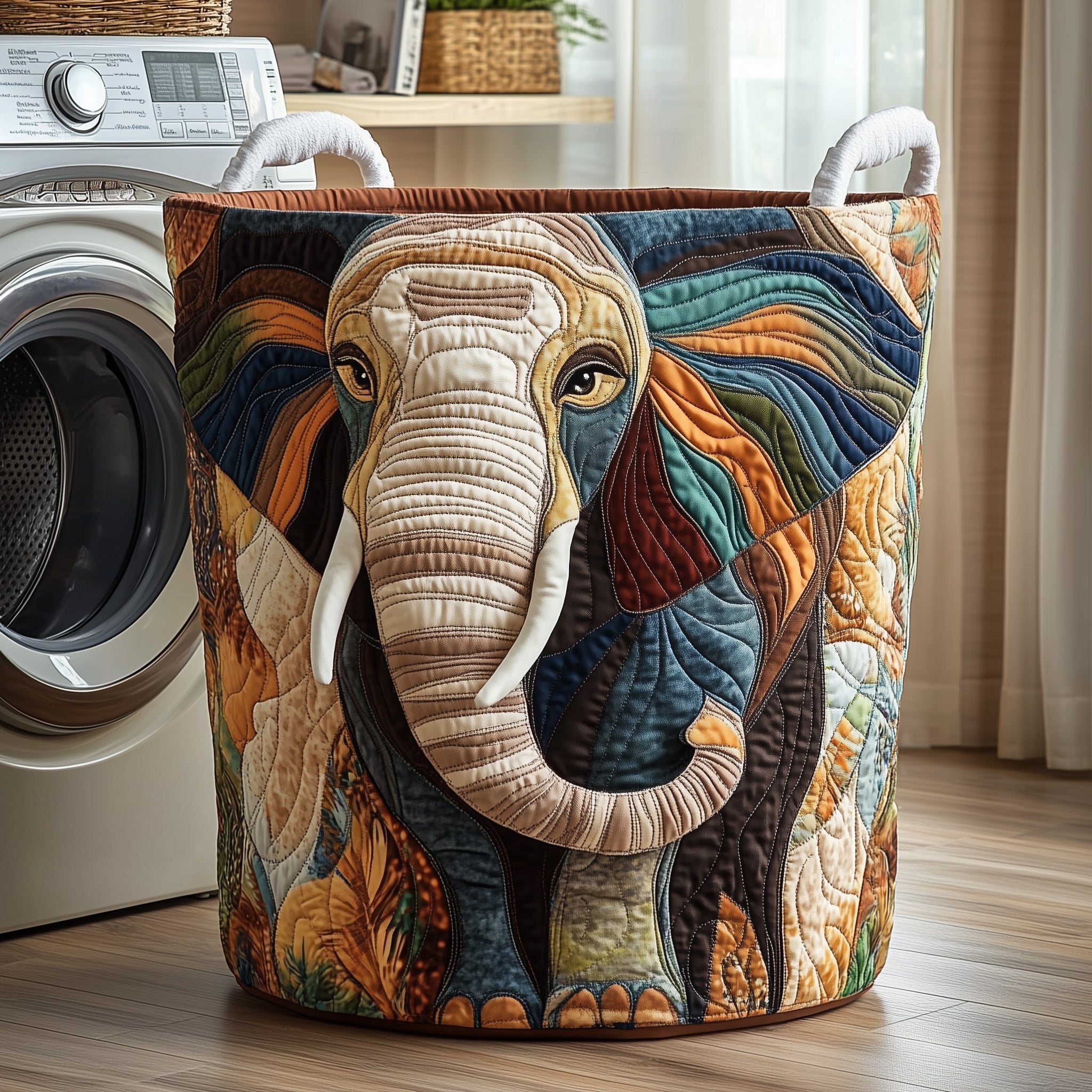 Elephant Quilted Laundry Basket Cute Baskets Best Gifts For Mother In Law - Tradiviet