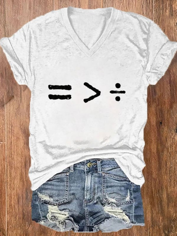 Equality Greater Than Division V-Neck T-Shirt Social Justice Statement Clothing Gift For Her - Tradiviet - Image 2