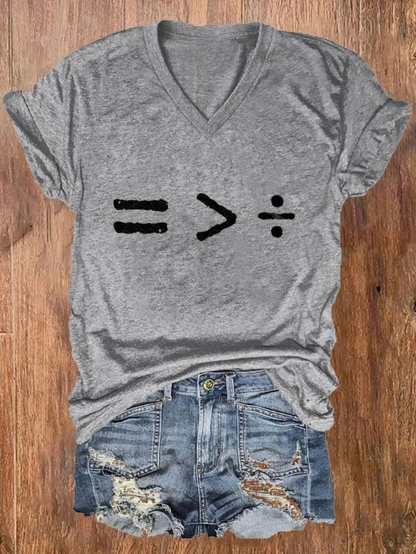 Equality Greater Than Division V-Neck T-Shirt Social Justice Statement Clothing Gift For Her - Tradiviet - Image 3