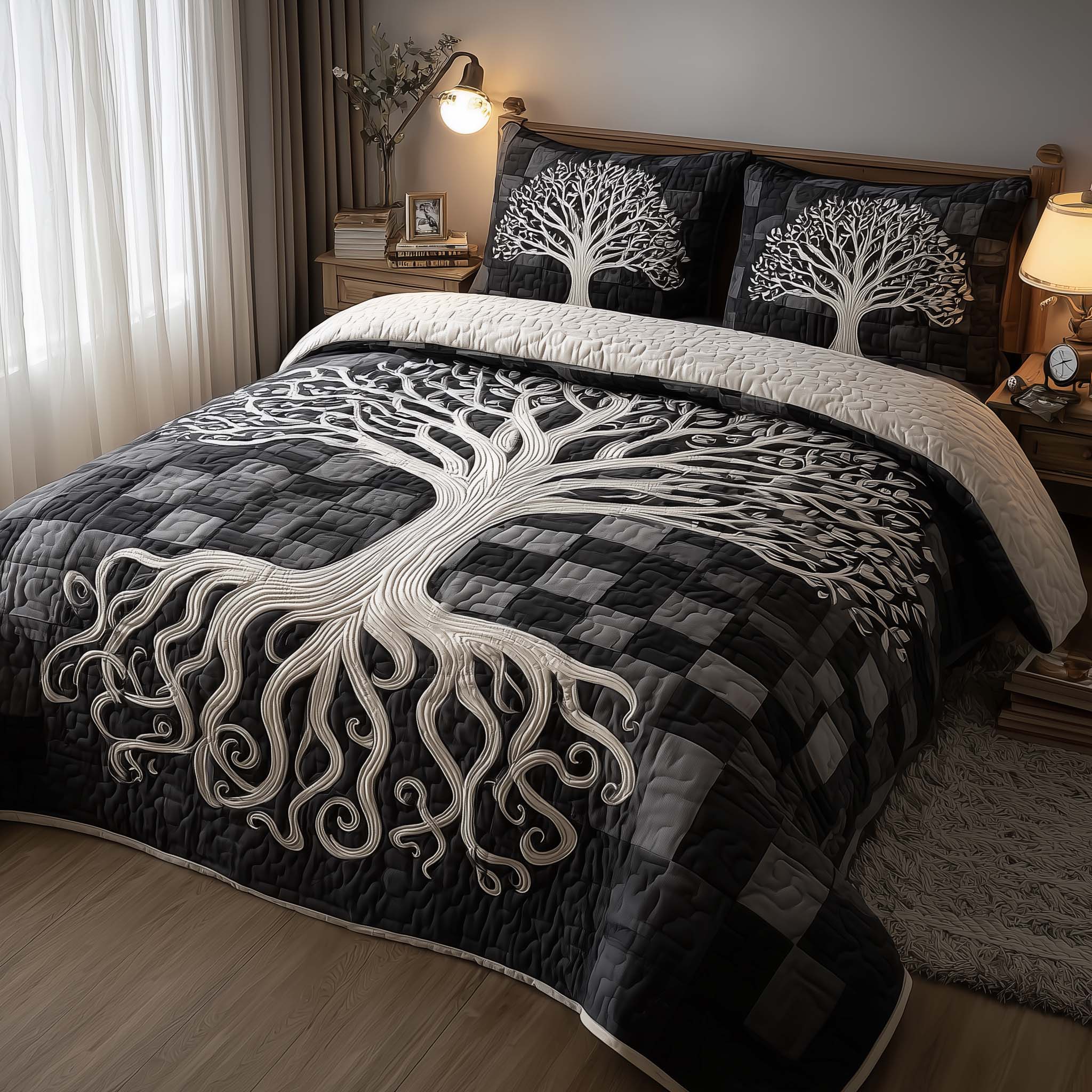 Eternal Roots Quilted Bedding Set Bedroom Decorations Best Father's Day Gifts - Tradiviet