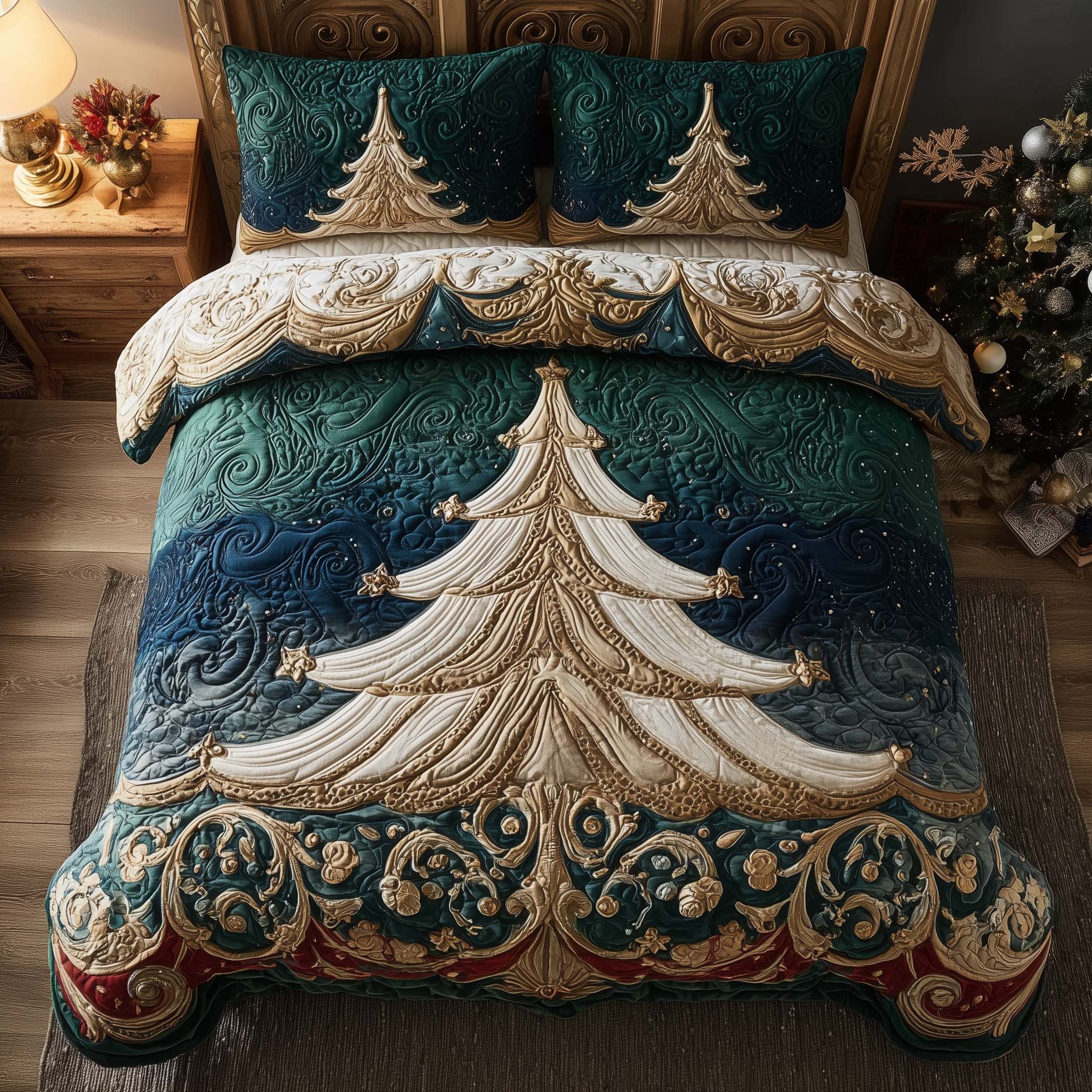 Evergreen Charm Quilted Bedding Set Room Decoration Items Unique Mother's Day Gifts - Tradiviet