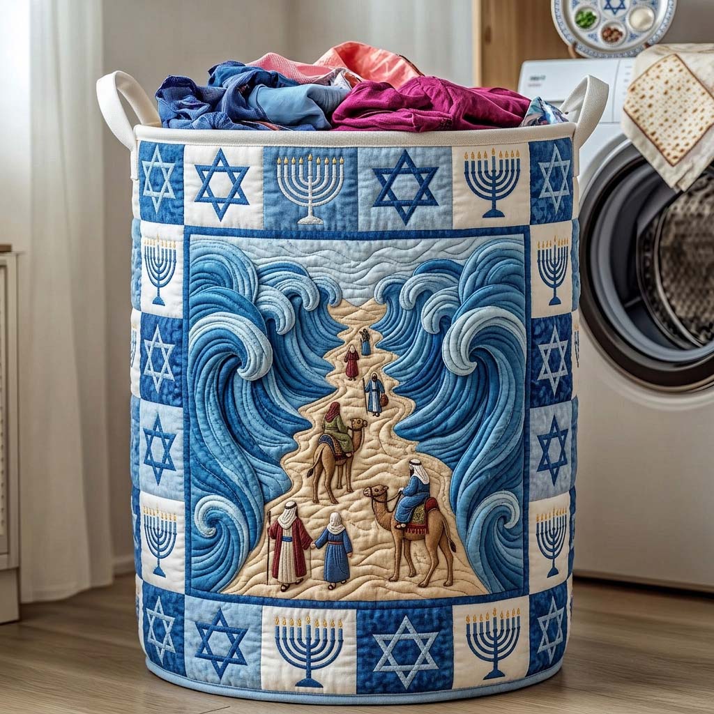 Exodus Journey Quilted Laundry Basket Holiday Room Decor Presents For Dad - Tradiviet