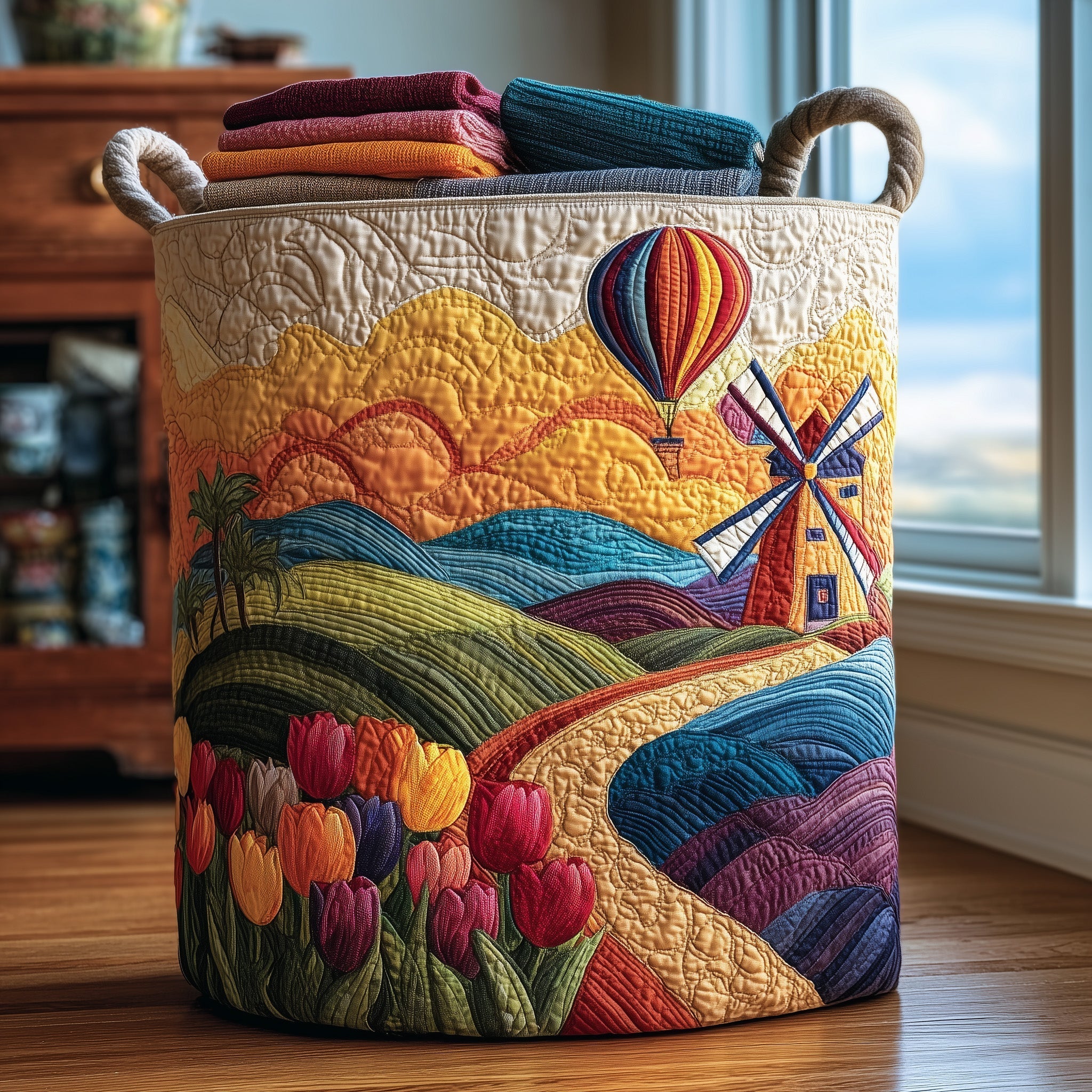 Farm Heaven Quilted Laundry Basket Best Laundry Hamper Gifts For Your Sister In Law - Tradiviet