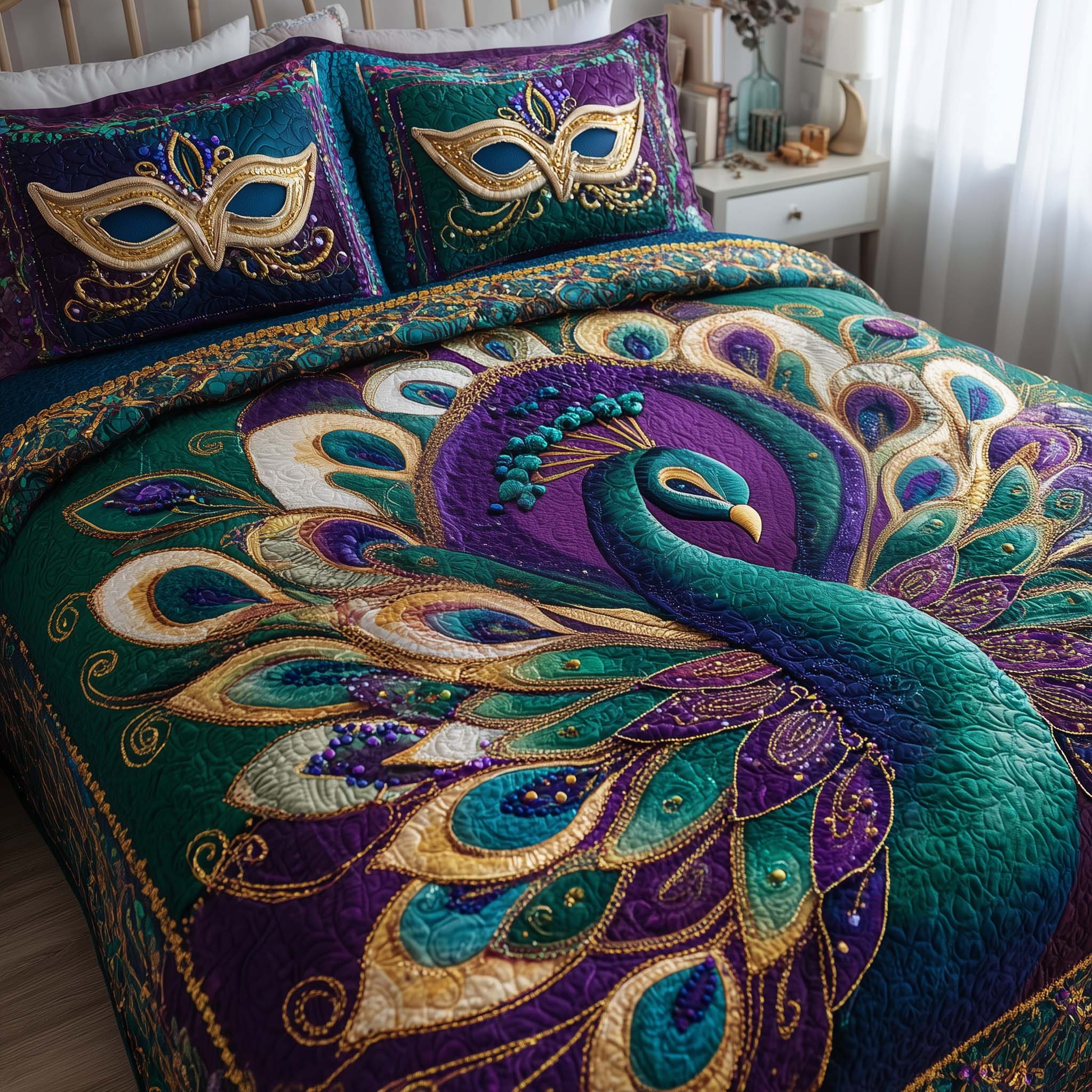 Festi Feather Quilted Bedding Set Bed Room Decoration Birthday Gifts For Mom - Tradiviet