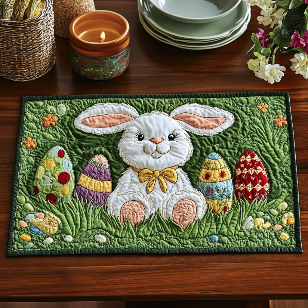 Festive Hops Quilted Place Mat Spring Nature Inspired Table Decor Housewarming Gift - Tradiviet