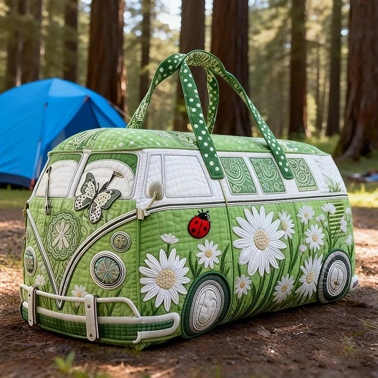 Floral And Butterfly Art Quilted Duffle Bag Floral Boho Camper Gift For Mom - Tradiviet