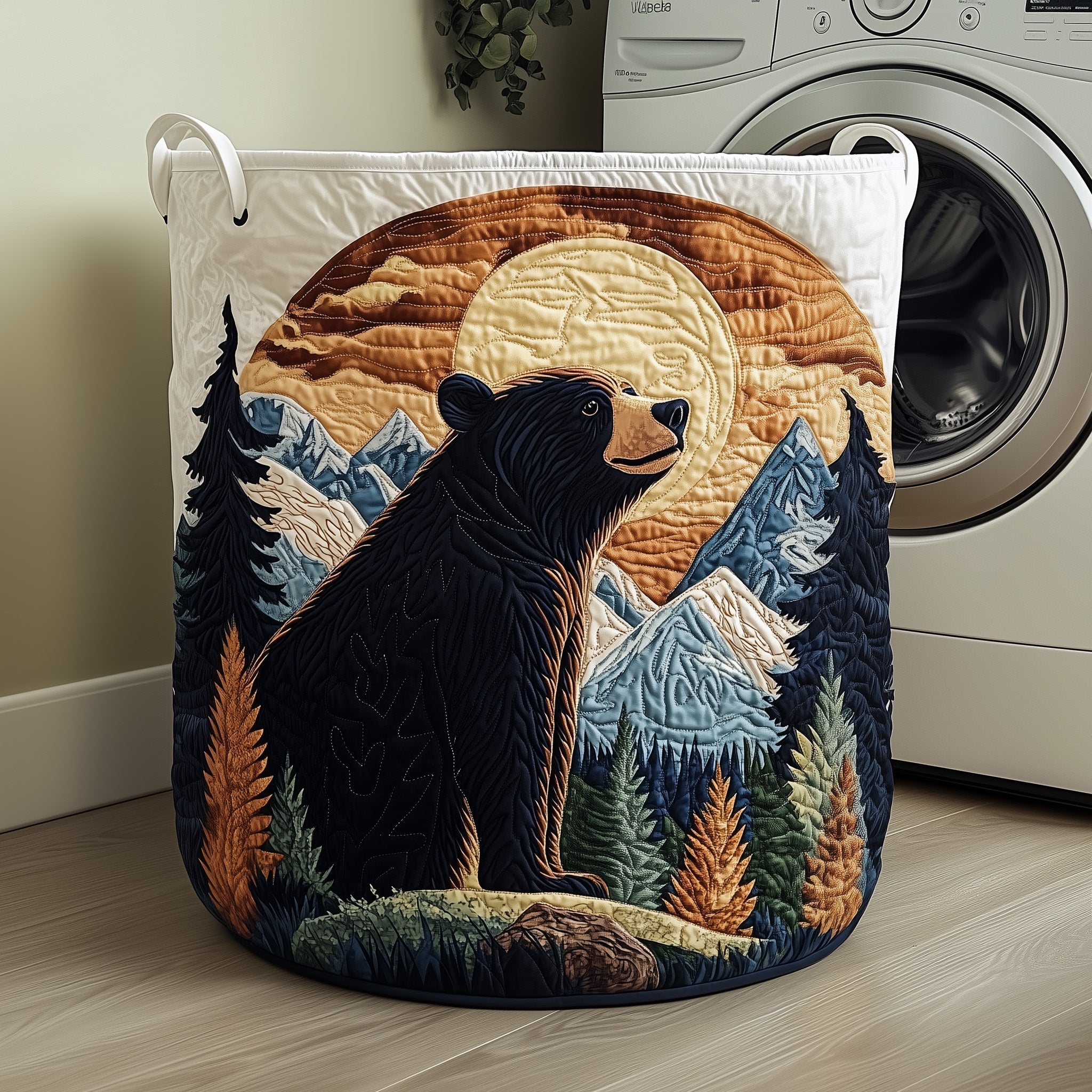 Forest Bear Quilted Laundry Basket Best Laundry Hamper Mother's Day Gifts For Mom - Tradiviet