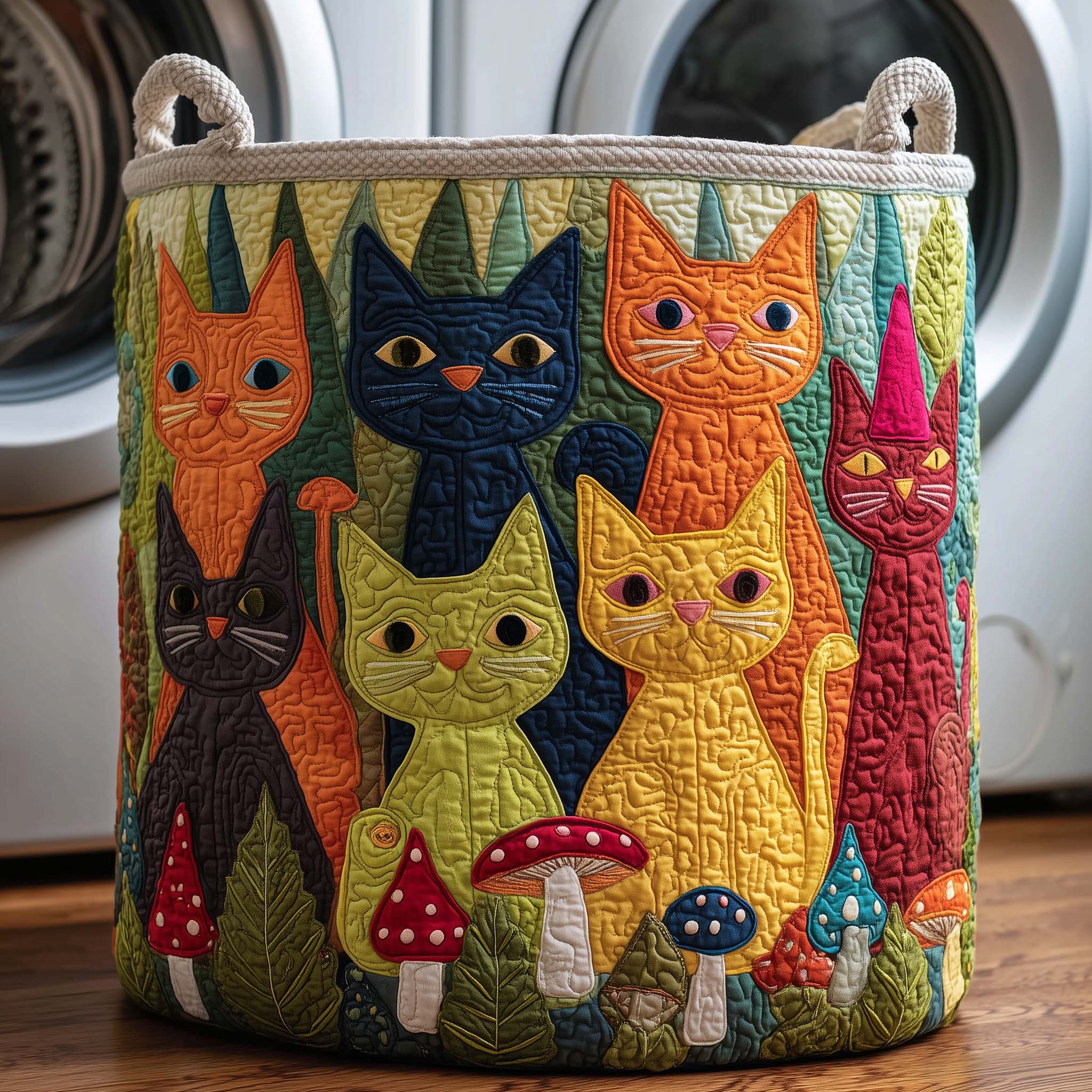 Forest Friends Quilted Laundry Basket Best Laundry Hamper Good Fathers Day Gifts - Tradiviet