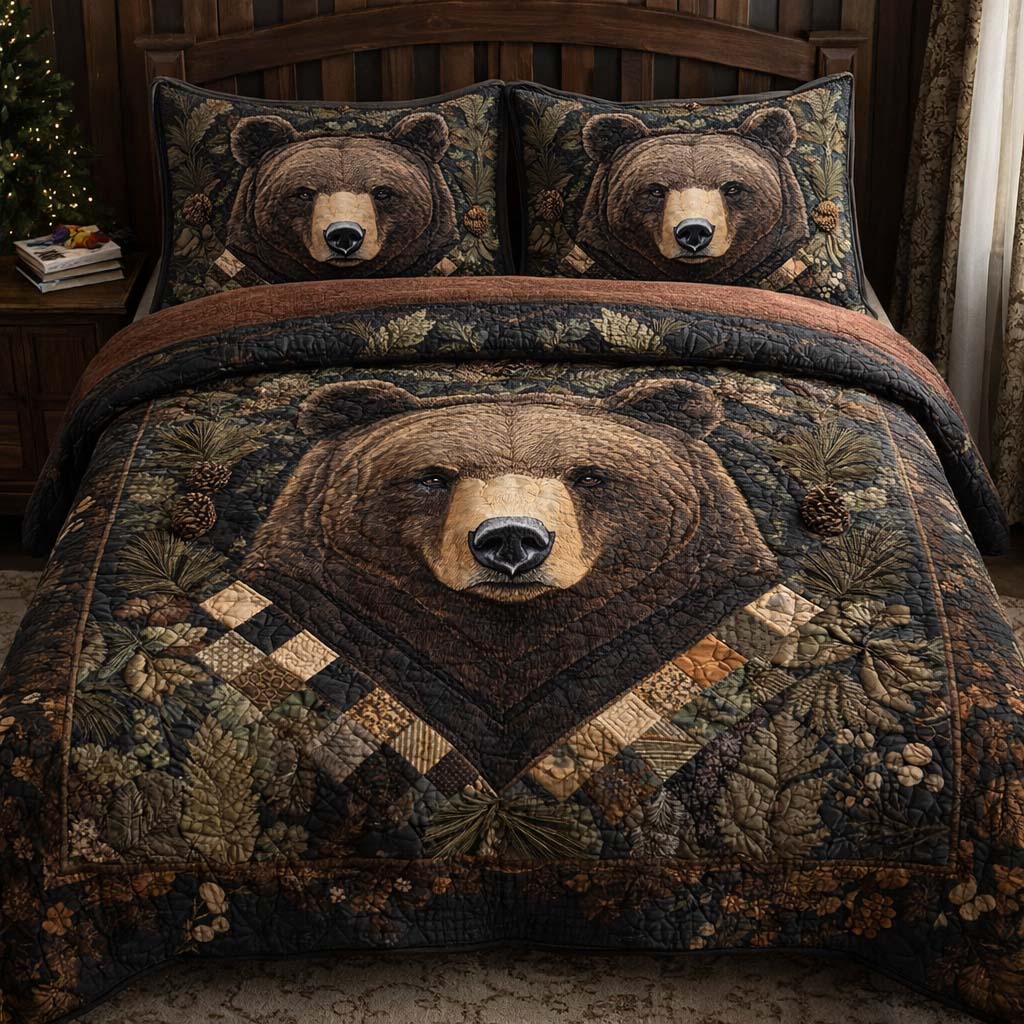 Forest Monarch Quilted Bedding Set Bedroom Decorations Gift For Wildlife Enthusiasts - Tradiviet