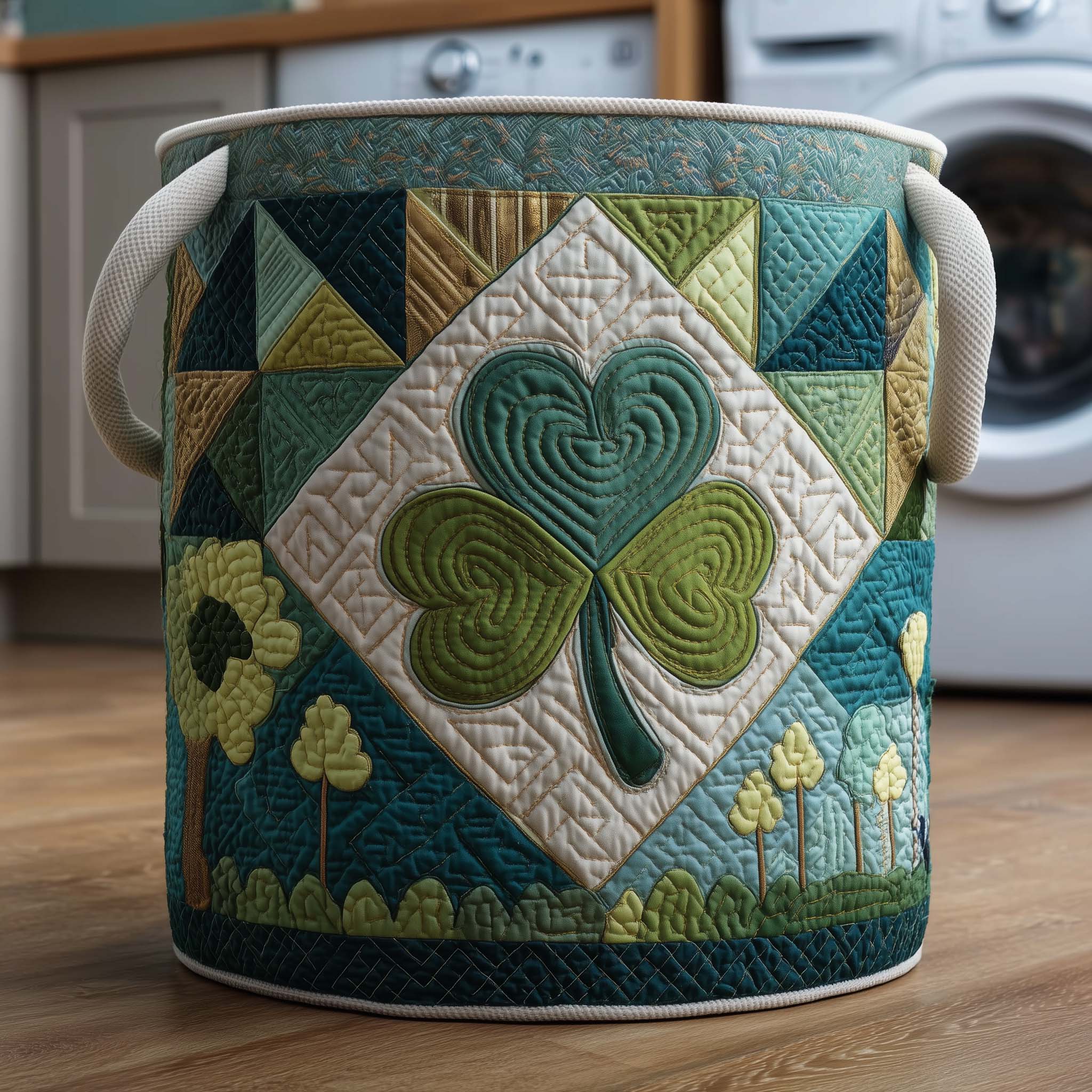 Forest Patch Quilted Laundry Basket Best Laundry Hamper Best Father's Day Gifts - Tradiviet