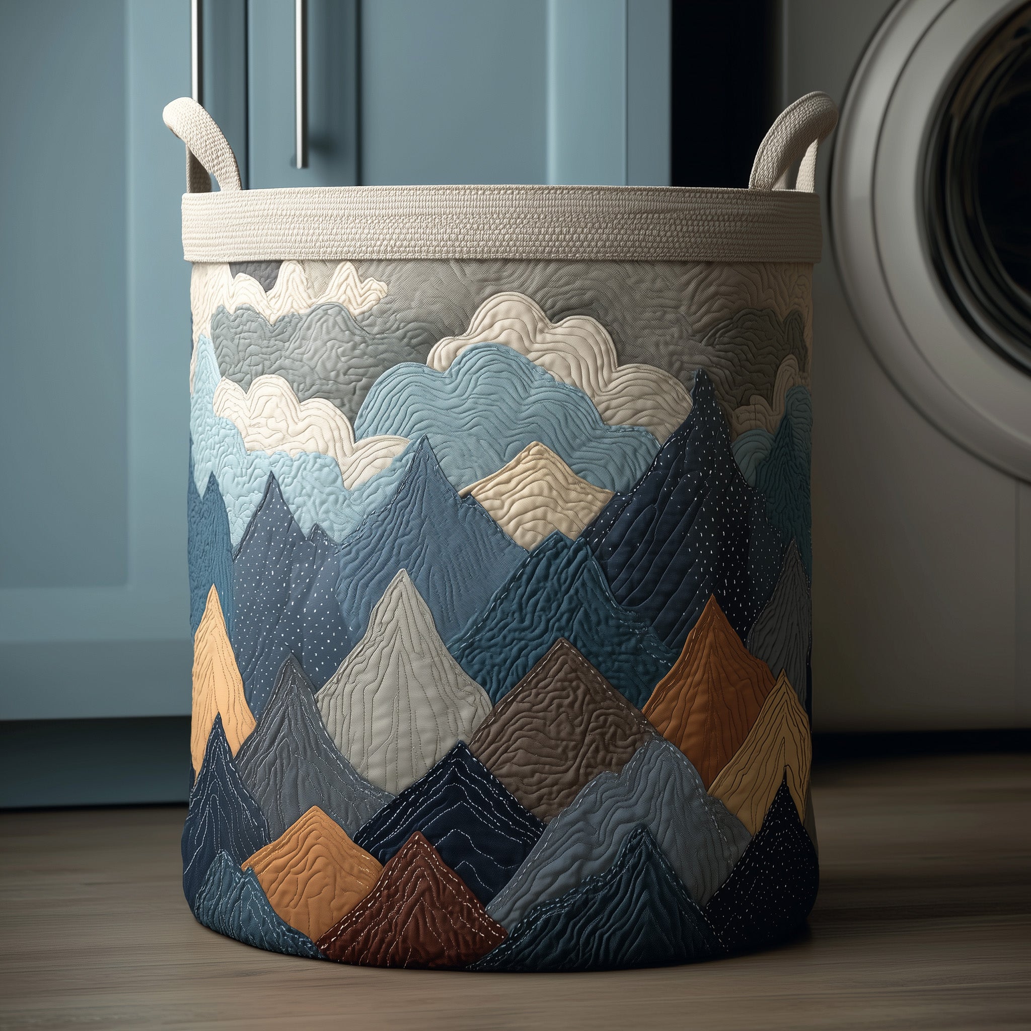 Forest Quilted Laundry Basket Aesthetic Storage Baskets Mother's Day Gifts For Wife - Tradiviet