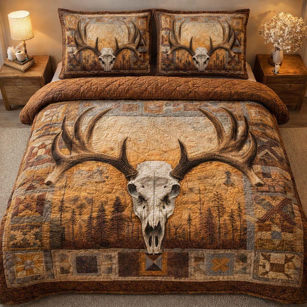 Forest Relic Quilted Bedding Set Holiday House Decorations Presents For Mom In Law - Tradiviet