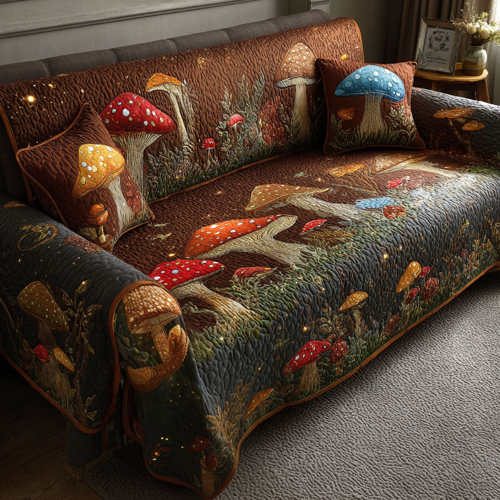 Forestlight Cottage Style Quilted Sofa Cover Rustic Woodland Couch Protector