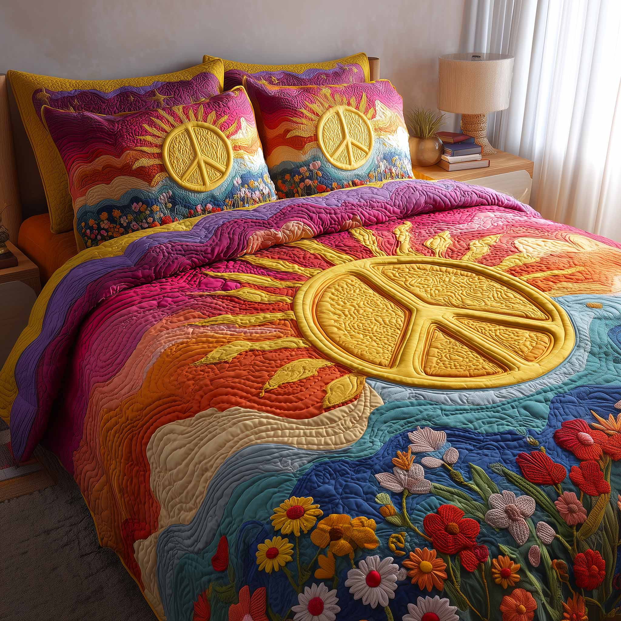 Free Spirit Quilted Bedding Set Holiday Decorations Mother's Day Gift Ideas - Tradiviet